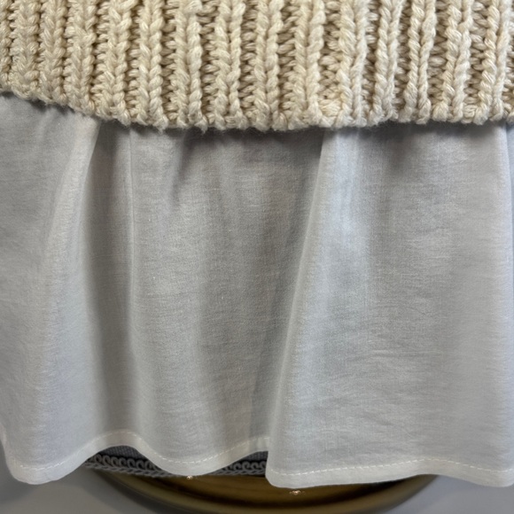 Anthropologie Cream Knit/Layered Top - Picture 4 of 16